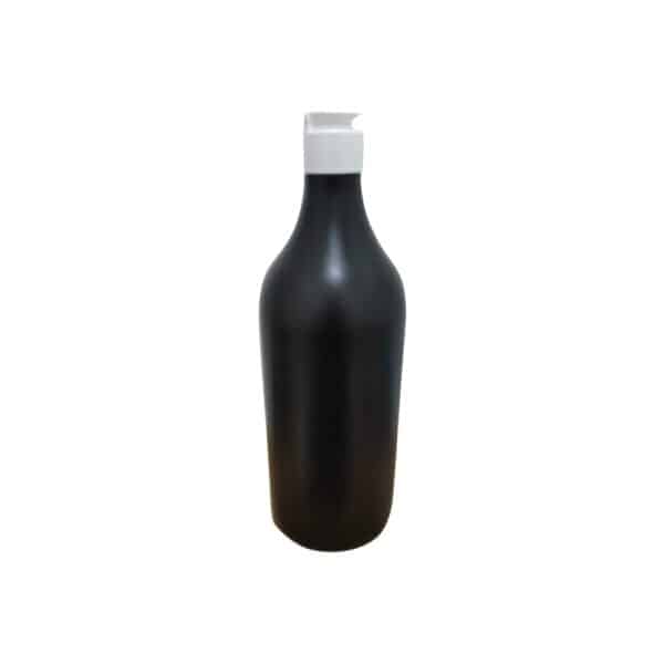 Frasco Preto 300ml c/ Tampa Branca