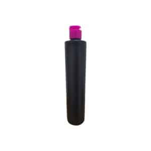 Frasco Preto Alto 500ml c/ Tampa Rosa