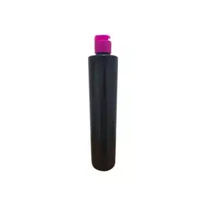 Frasco Preto Alto 500ml c/ Tampa Rosa