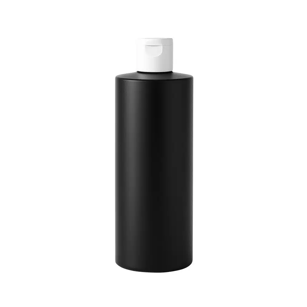 Frasco Preto 500ml Baixo c/ Tampa Branca