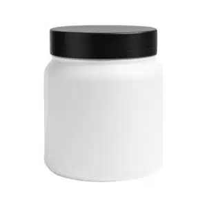 Pote 500g Branco c/ tampa Preta