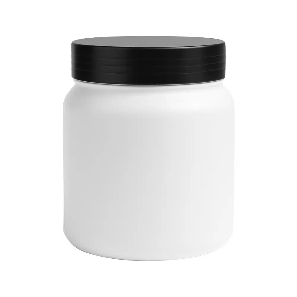 Pote 500g Branco c/ tampa Preta