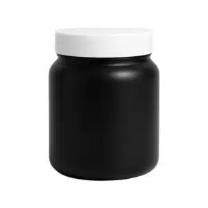 Pote Ombrado 1kg Preto c/ Tampa branca