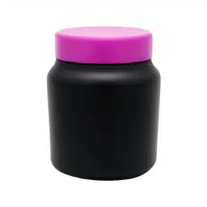Pote Ombrado 1kg  Preto c/ Tampa Rosa