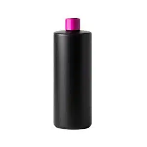 Frasco Preto 500ml Baixo c/ Tampa Rosa