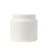 Pote cosmético de 500g ombrado em plástico PEAD branco fosco sem tampa .embalagem premium com proteção UV para máscaras e cremes, fundo branco.