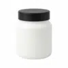 Pote cosmético de 1kg ombrado em plástico PEAD branco fosco com tampa preta de rosca, embalagem premium com proteção UV para máscaras e cremes, fundo branco.
